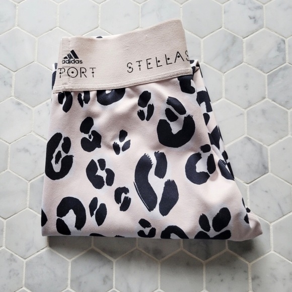 🔥🔥HOST PIC🔥🔥Adidas Stella McCartney Pink Leopard Print Leggings - Picture 10 of 14